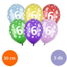 6-os évszámú lufi - 5 darabos party kellék