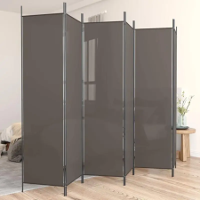  6 paneles antracitszürke szövet térelválasztó 300x200 cm bútor
