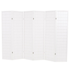  6 paneles, fehér, japán stílusú paraván 240 x 170 cm bútor