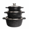  6 részes márvány bevonatú edénykészlet (20cm-24cm-28cm)