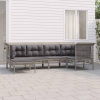  6 részes szürke polyrattan kerti ülőgarnitúra párnákkal