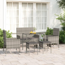 6 részes szürke polyrattan kerti ülőgarnitúra párnákkal kerti bútor