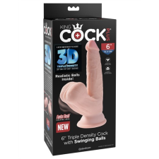  6" Triple Density Cock With Swinging Balls   Light műpénisz, dildó
