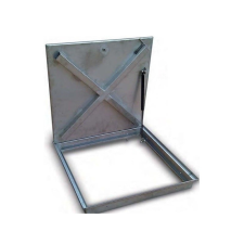 700x700mm rozsdamentes KO33 burkolható aknafedlap gázrugóval, belső vízelvezetéssel, 12mm mély tálcával medence kiegészítő