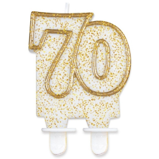 70 ÉVSZÁMOS GLITTERES GYERTYA TORTÁRA gyertya