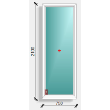  75x210 fix ablak Rehau Synego 80 nyílászáró