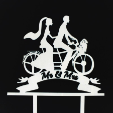  7683 24 Esküvői tortadísz fehér dekorációs kellék