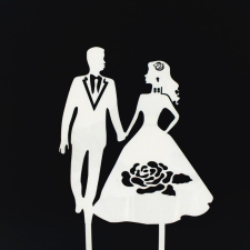  7683 29 Esküvői tortadísz fehér dekorációs kellék