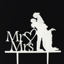  7683 34 Esküvői tortadísz fehér dekorációs kellék