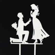  7683 35 Esküvői tortadísz fehér dekorációs kellék