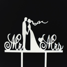  7683 37 Esküvői tortadísz fehér dekorációs kellék