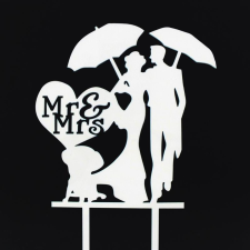  7683 4 Esküvői tortadísz fehér dekorációs kellék