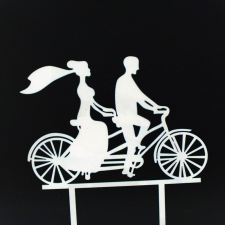  7683 6 Esküvői tortadísz fehér dekorációs kellék