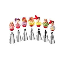  7 db díszítőfej, díszítőcső sütés és főzés