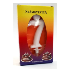 7-es számgyertya - fehér - dobozos party kellék