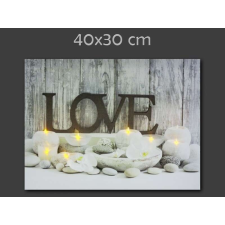  7 LEDes világító falikép Love 40x30cm grafika, keretezett kép