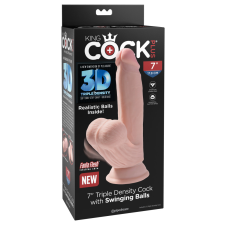  7" Triple Density Cock With Swinging Balls Light műpénisz, dildó