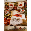  7 részes karácsonyi ágynemű szett - Mikulás macska -3D