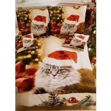  7 részes karácsonyi ágynemű szett - Mikulás macska -3D lakástextília