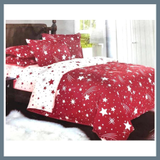  7 részes PLÜSS ágyneműgarnitúra, hullócsillag mintás, piros HCS-P lakástextília