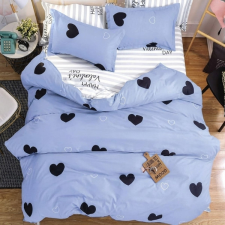  7 részes szívecskés ágynemű - kék SY-3 lakástextília