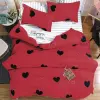  7 részes szívecskés ágynemű - piros SY-2
