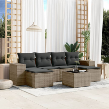 7 részes szürke polyrattan kerti ülőgarnitúra párnákkal kerti bútor