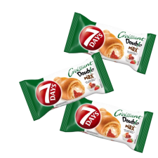 7DAYS Double croissant epres és vaniíliás töltelékkel (3x80 g) csokoládé és édesség