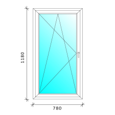  80x120 Bukó-nyíló műanyag ablak nyílászáró