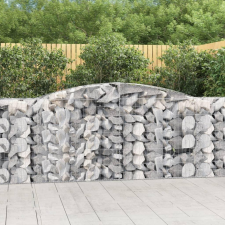  8 db íves horganyzott vas gabion kosár 400x50x100/120 cm kerti tárolás