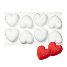  8 részes szilikon forma, mousse forma - Szív sütés és főzés