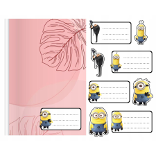 8db matrica füzetbe - MINIONKI rajzfilm motívumok + ingyenesen matrica