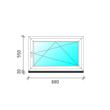  90×60 Bukó-nyíló műanyag ablak nyílászáró