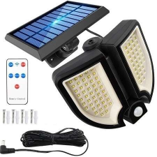 90LED-es, mozgásérzékelős forgatható napelemes lámpa távirányítóval YT-90 kültéri világítás