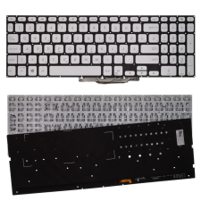  90NB0SZ3-R30HU0 gyári új magyar ezüst háttérvilágításos laptop billentyűzet, keret nélkül laptop alkatrész