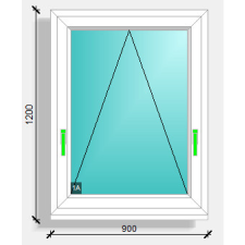  90x120 bukó ablak Deceuninck Elegant 76 nyílászáró