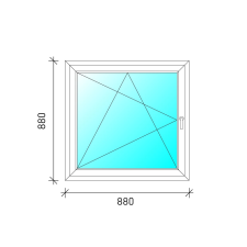  90x90 Bukó-nyíló műanyag ablak nyílászáró