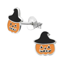  925 ezüst fülbevaló korróziógátló fóliával gyerekeknek, tök Halloween, ZOR23871 fülbevaló