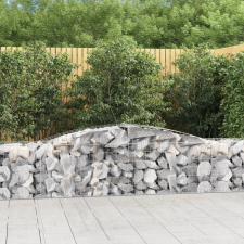 9 db íves horganyzott vas gabion kosár 400x50x60/80 cm kerti tárolás