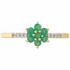 9 Karátos Arany Gyűrű Brazil Smaragddal és Természetes Cirkónnal, PCY11222/59