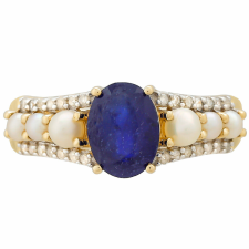  9K Arany Gyűrű Thai Zafírral és Gyémánt Akcentussal - Elegáns Női Ékszer gyűrű