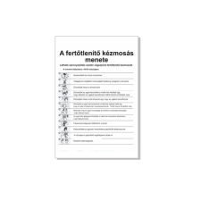  A fertőtlenítő kézmosás menete - öntapadó, 150*100mm információs tábla, állvány