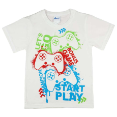 A-K Rövid ujjú fiú póló játékkonzolos mintával