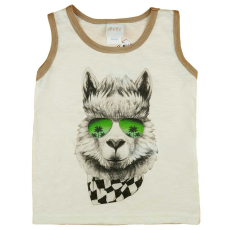 A-K Rövid ujjú kisfiú atléta mókás Láma mintával