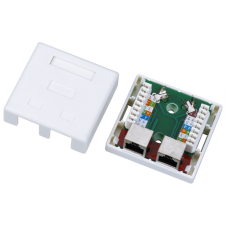 A-LANtec GN004 STP CAT5e 2x RJ45 Fali csatlakozó doboz kábel és adapter