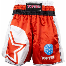  A WAKO által jóváhagyott kickbox rövidnadrág "WAKO Star", Top Ten, piros, XL