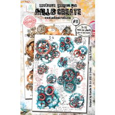 AALL & Create Cogs & Curios Kaparós matrica Rub-Ons A5 2 ív matrica