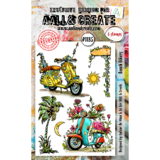 AALL &amp; Create Szilikonbélyegző A6 - Beach Bikers - Stamp Set (1 db) bélyegző