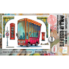 AALL & Create Szilikonbélyegző A6 - Brit Stop Bus Pop - Stamp Set (1 db) bélyegző