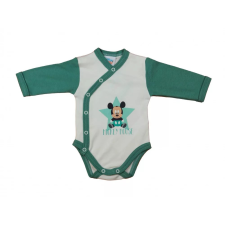 Ab R Hosszú ujjú elől patentos pamut body - Zöld-Fehér - Mickey egér (62) kombidressz, body